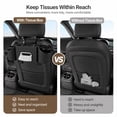 thumbnail image 6 of Back Seat Car Organizer, 2 Cup Holders, Tissue Holder, Phone Stand & Hooks,Black, 6 of 10