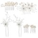 thumbnail image 1 of Bridal Hair Clips Bridal Hair Combs for Wedding Women Silver Zinc Alloy for Hairstyle Enhancement 6Pcs, 1 of 3