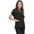 thumbnail image 3 of Hey Collection Scrubs 4-Way Stretch V-Neck Medical Scrub Top with Princess Seam, Black, XL, 3 of 4