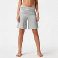thumbnail image 3 of Dwellite Womens Fold Over Shorts Flowy Low Rise Wide Leg Pants Yoga Capris Comfy Palazzo Lounge Bottoms Light Gray XL, 3 of 7