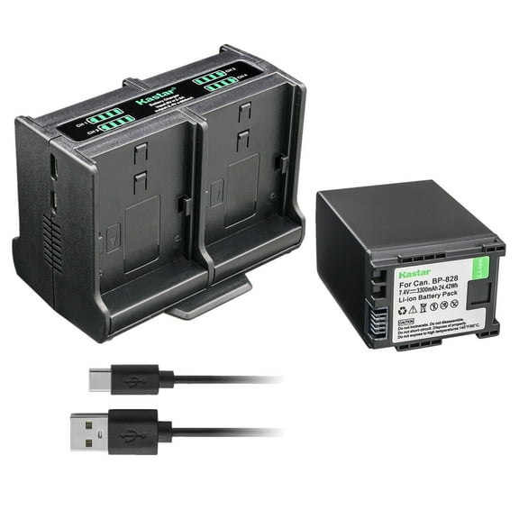 Kastar 1-Pack Battery and Quadruple Charger Compatible with Canon VIXIA HF G60, HF G70, VIXIA GX10, XF400 XF405 XA10 XA11 XA15 XA20 XA25 XA30 XA35 XA40 XA45 XA50 XA55 XA60 XA65 XA70 XA75 Camera