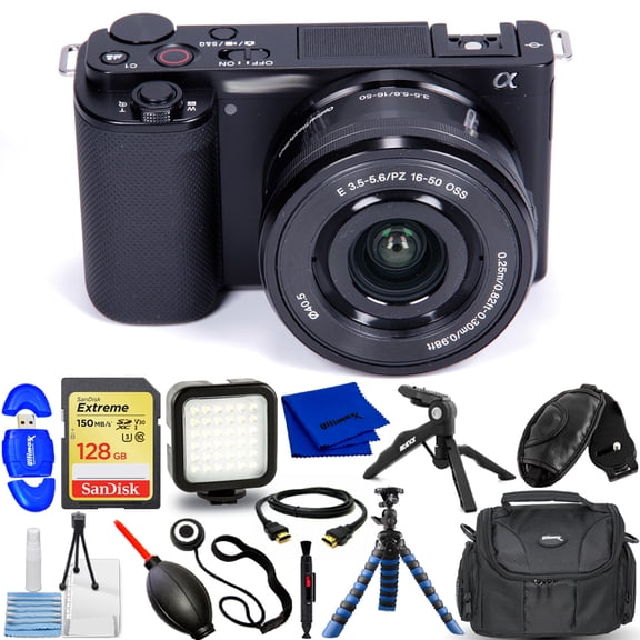 Sony ZV-E10 Mirrorless Camera International Model with 16-50mm II Lens (Black) Advanced Bundle