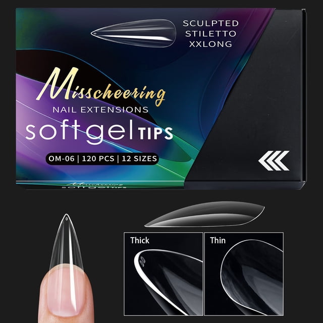 120/140 Uds. Puntas de uñas postizas de aguja de almendra extensión de uñas postizas suaves y transparentes para el hogar DIY salón de uñas manicura prensa en las uñas
