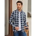 thumbnail image 2 of sogami Men's Plaid Button Down Shirts Long Sleeve Business Casual Shirts, 2 of 9