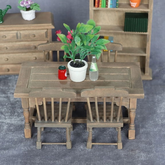 Modern Miniature Dollhouse Furniture Set for Office Decor, Realistic Small Scale Model Accessories