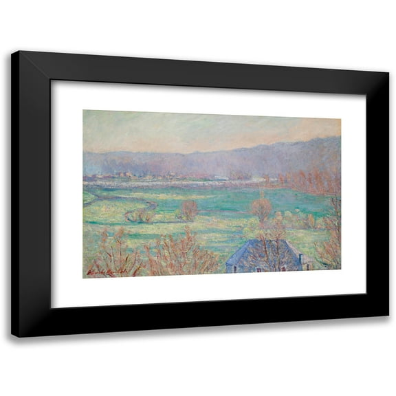 Blanche Hoschedé-Monet 14x11 Black Modern Framed Museum Art Print Titled - The Blue House Around Giverny