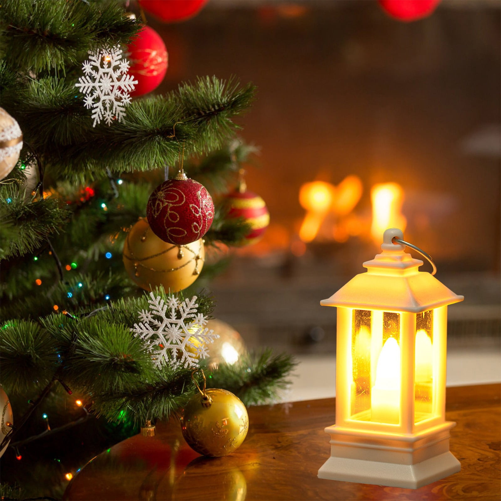 Nilvkv Christmas Lights, 2PC Christmas Lamp Electronic Candle Ambient Light Oil Lamp Candle Night Light(2.56x1.18x1.18in), Christmas Decorations