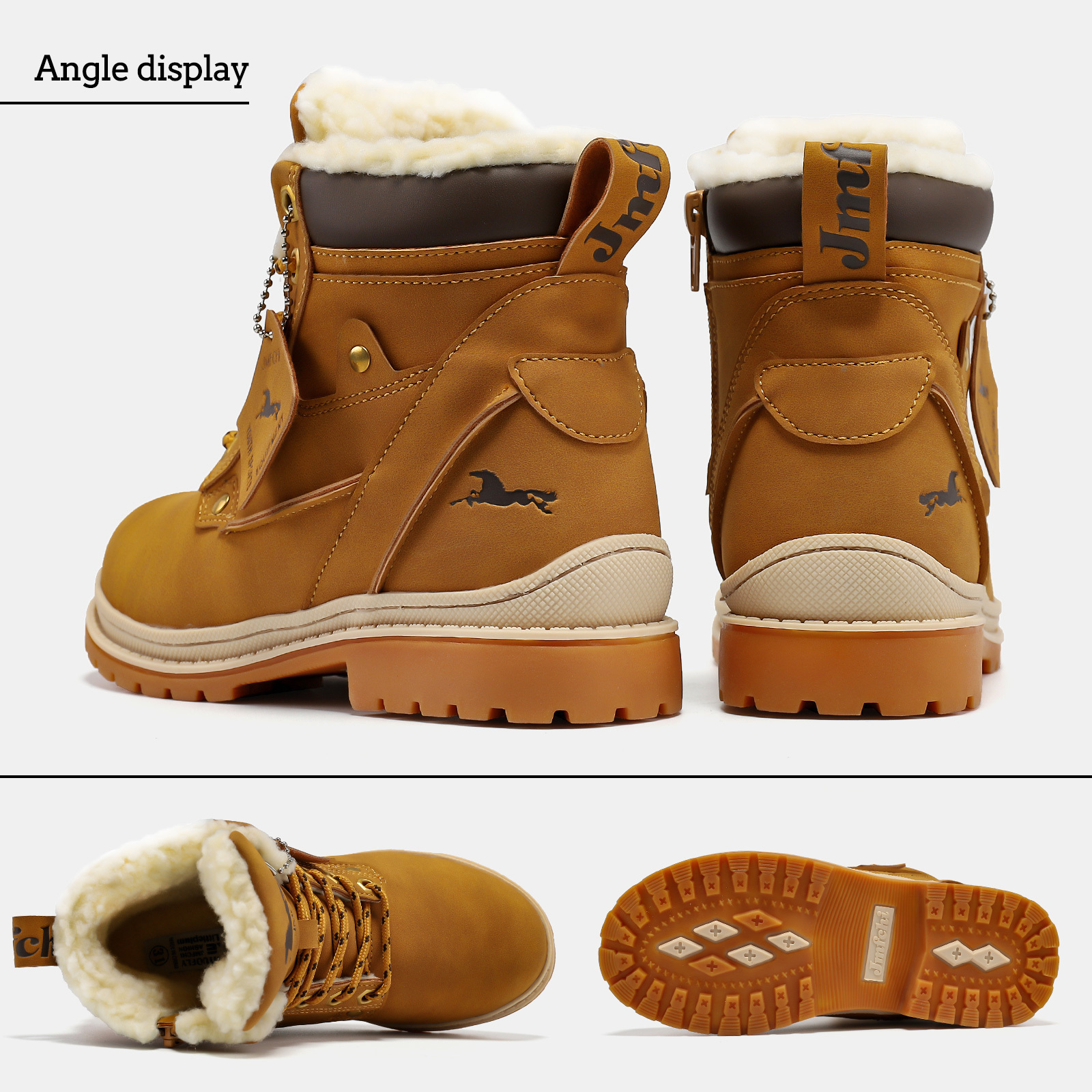 FANGFIUP Boys Hiking Boots Kids Hiking Shoes Girls Outdoor Warm Winter Snow Boots Adventure Trekking Shoes Anti-skid Sneakers Steel Buckle Durable Comfortable