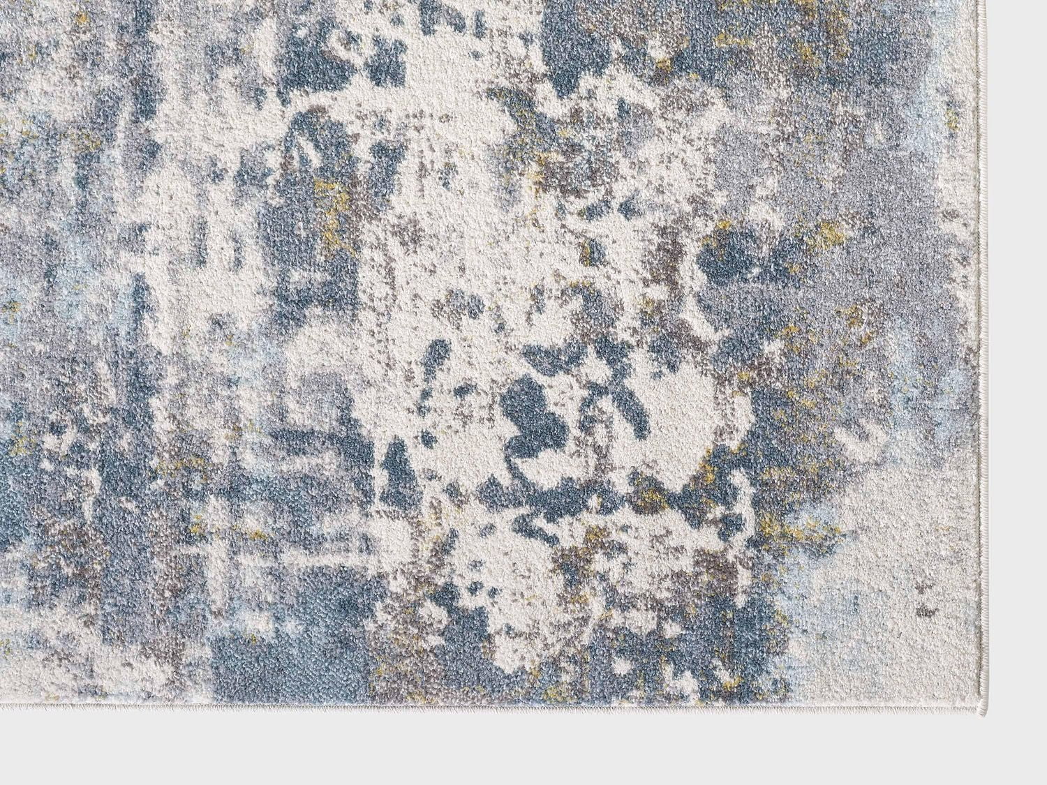 Valoria Cream and Blue Woven Area Rug