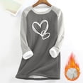 thumbnail image 2 of lcziwo Womens Sherpa Lined Sweatshirts Cute Heart Graphic Fleece Crewneck Sweatshirt Thicken Warm Winter Pullover Sweatshirts Loose Comfy Loungewear Tunic Tops Holiday Sales Gray XL, 2 of 6