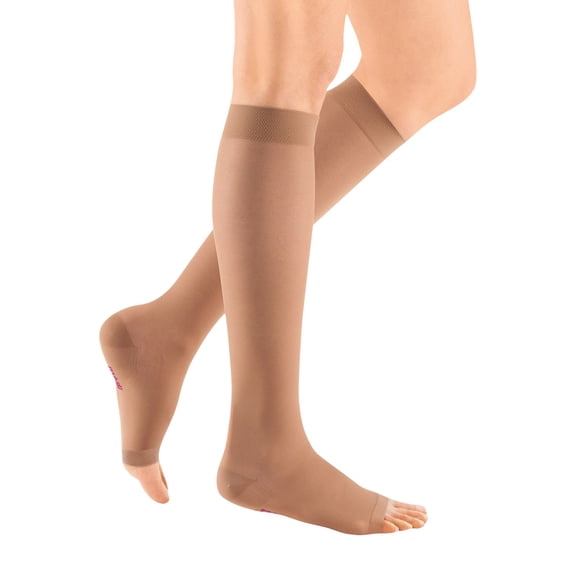medi Sheer & Soft for Women, 15-20 mmHg, Calf High Compression Stockings, Open Toe