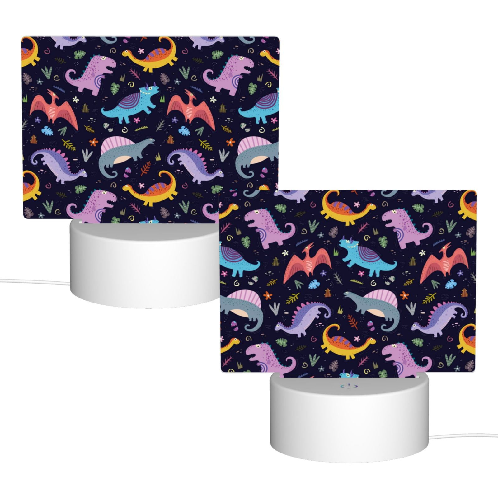 Kdxio Cartoon Dinosaur Rectangular Acrylic Night Light Acrylic Sleep Night Light Friend Gifts for Birthday Gifts for Women Teens Boys Girls