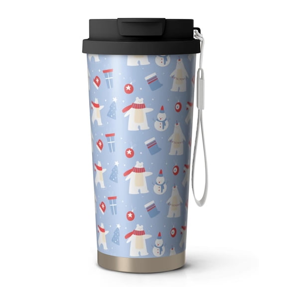 Christmas 18oz Double Drinking Coffee Mug – Vacuum Insulated Stainless Steel Travel Cup with Leakproof Lid, 316 Steel Thermos Tumbler for Hot & Cold Beverages