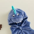 thumbnail image 6 of Cjfdfy Newborn Baby Girl Boy Halloween Costumes Outfit Dinosaur Plush Sleeveless Zipper Hooded Romper Infant Cute My First Halloween Fall Winter Outfit 0-24M, 6 of 9