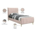 thumbnail image 6 of Pemberly Row Modern / Contemporary Pink Finish Velvet Twin Bed, 6 of 7