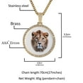 thumbnail image 2 of Oversize Large Round Custom Photo Pendant Necklace Engrave Name Iced Out CZ Hiphop Jewelry Memory Gifts SH, 2 of 5