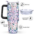 thumbnail image 3 of Colorful Flowers 40oz Stainless Steel Vacuum Insulated Tumbler with Lid and Straw Gifts for Mom Friend Sister Grandma, 3 of 7