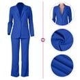 thumbnail image 6 of Breezora Women's Autumn Two Piece Suit Set Slim Fit Blazer and Trousers Office Work Professional Outfits for Ladies L Size Blue, 6 of 7