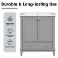 thumbnail image 5 of 30" Bathroom Vanity with Sink Combo, Multi-functional Bathroom Cabinet with Doors and Drawer, Solid Frame and MDF Board, Grey, 5 of 9