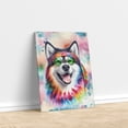 thumbnail image 3 of Hippie Alaskan Malamute Portrait Watercolor Tie-Dye Vintage Styles Vertical Matte Canvas Poster Alaska Mal Dog Lovers Gifts Wall Art Home Decor - 00014, 3 of 5