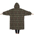 thumbnail image 2 of Oversized Wearable Blanket Hoodie,Dark Brown Bigfoot and Tree Pattern Sherpa Blanket Hoodie with Super Pockets,Super Warm Fuzzy Pullover for Women & Men, 2 of 6