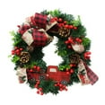 thumbnail image 3 of 18 inch Christmas Wreaths for Front Door Vintage Christmas Red Truck Door Wreath Christmas Garland Decorations Christmas Door Wreath Fall Winter Wreath Indoor Outdoor Home Office Door Decoration, 3 of 5