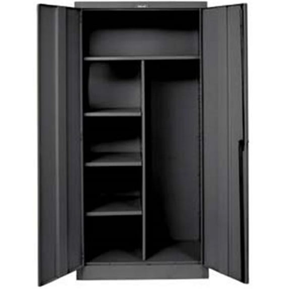Hallowell 465C24ME 400 Series Stationary Solid Combination Cabinet, 48W in. x 24D in. x 72H in. , 708 Midnight Ebony, Single Tier, Double Solid Door, 1-Wide, Knock-down