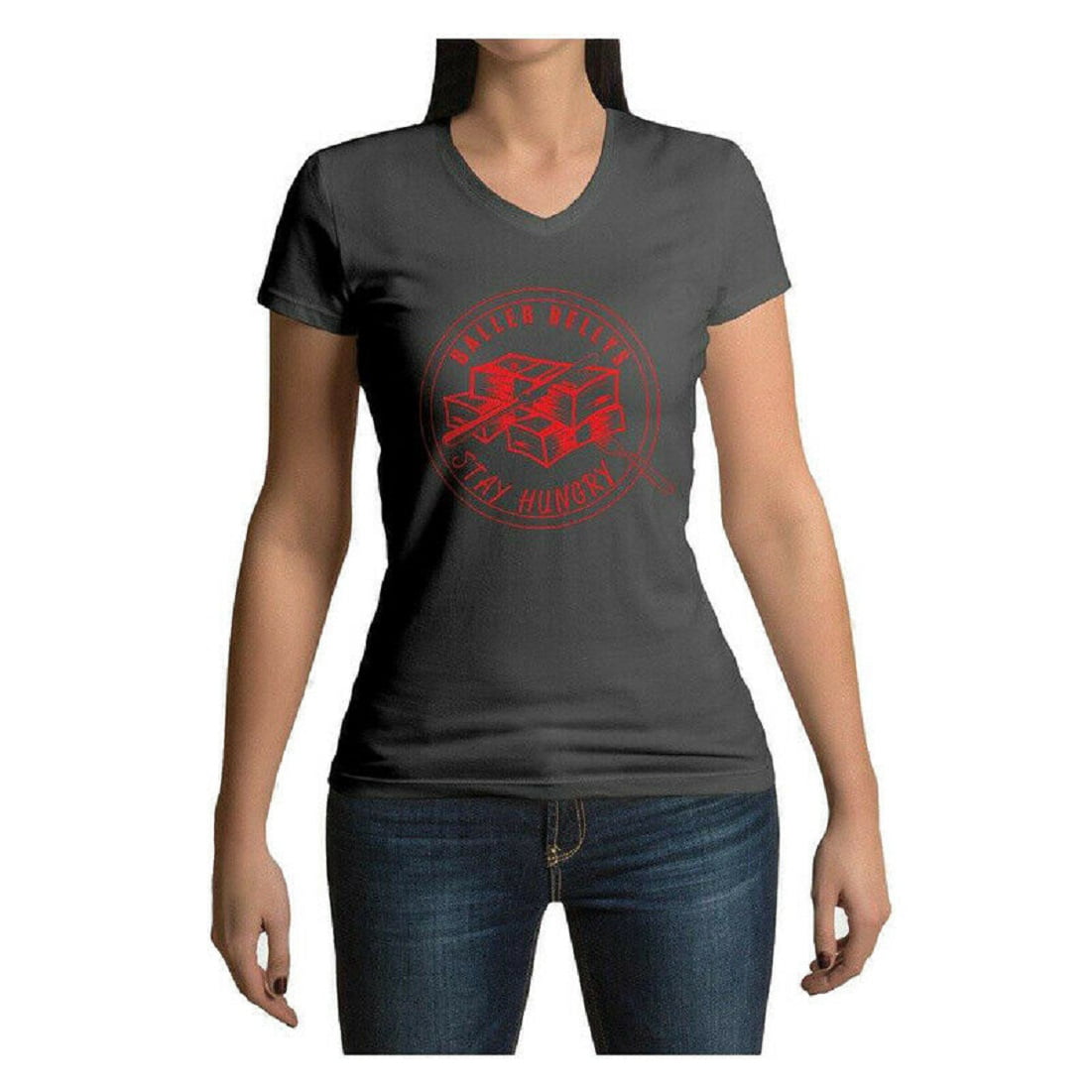 V Neck Short Sleeve Graphic Print 