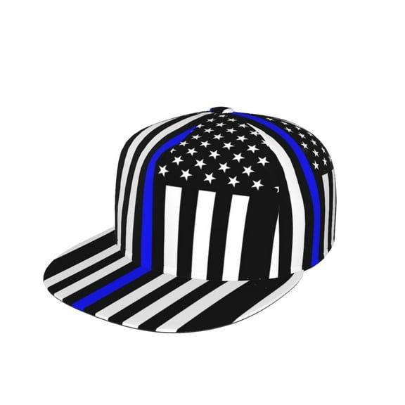 Snapback Hats For Men Women Thin Blue Line America Flag Flat Bill Brim Baseball Cap Printed Hat
