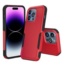 Xhy iPhone 14 Pro Max Case 2 in 1 Double Layer Rugged Drop Resistant, Military Grade Full Body Protection TPU Durable Detachable for iPhone 14 Pro Max 6.7 inch 2022 Phone - Red Black