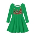 thumbnail image 4 of DISNIMO Merry Christmas Dress Girls Long Sleeve Green Dress Kids Christmas Tree Dress Size 9/10 Long Sleeve Dresses for Children Winter Dress Child Fall Dress Girl Swing Dress Kids Twirly Dress, 4 of 6