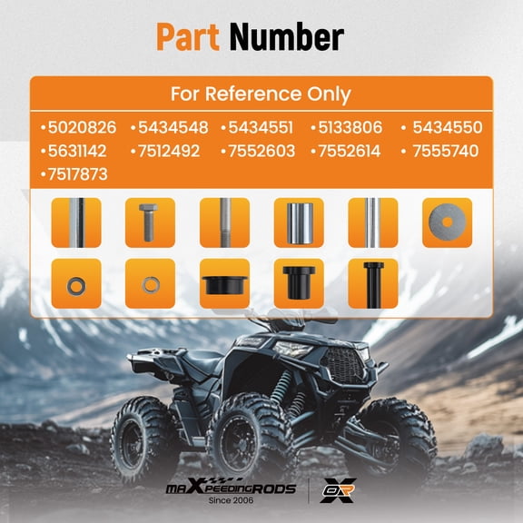 maXpeedingrods Rear Left & Right A-Arm Bushing Shafts Blots Kit for Polaris Sportsman 400 450 500 600 700 800 Replace # 5020826 5434548 5434551 5133806 5434550 5631142