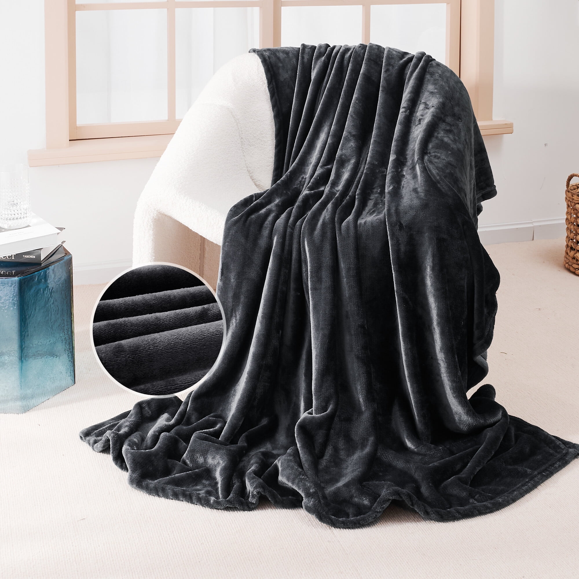 Deconovo Fleece Blankets King Size Bed Blanket Soft Lightweight Plush