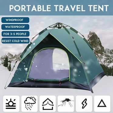 Pop Up Tent 4-5 Person Camping Waterproof Canopy Outdoor Hiking 4 Season Tent