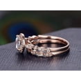 thumbnail image 5 of 2 Carat Halo Man made diamond moissanite and Man made diamond moissanite Wedding Ring set with 18k Gold Plating, 5 of 6