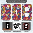 thumbnail image 3 of Yayeee Duplex Wall Plate 1-Gang 4.5"x2.7" Home Receptacle Light Switch Decorative Outlet Cover, Red Whimsical Floral, 3 of 7