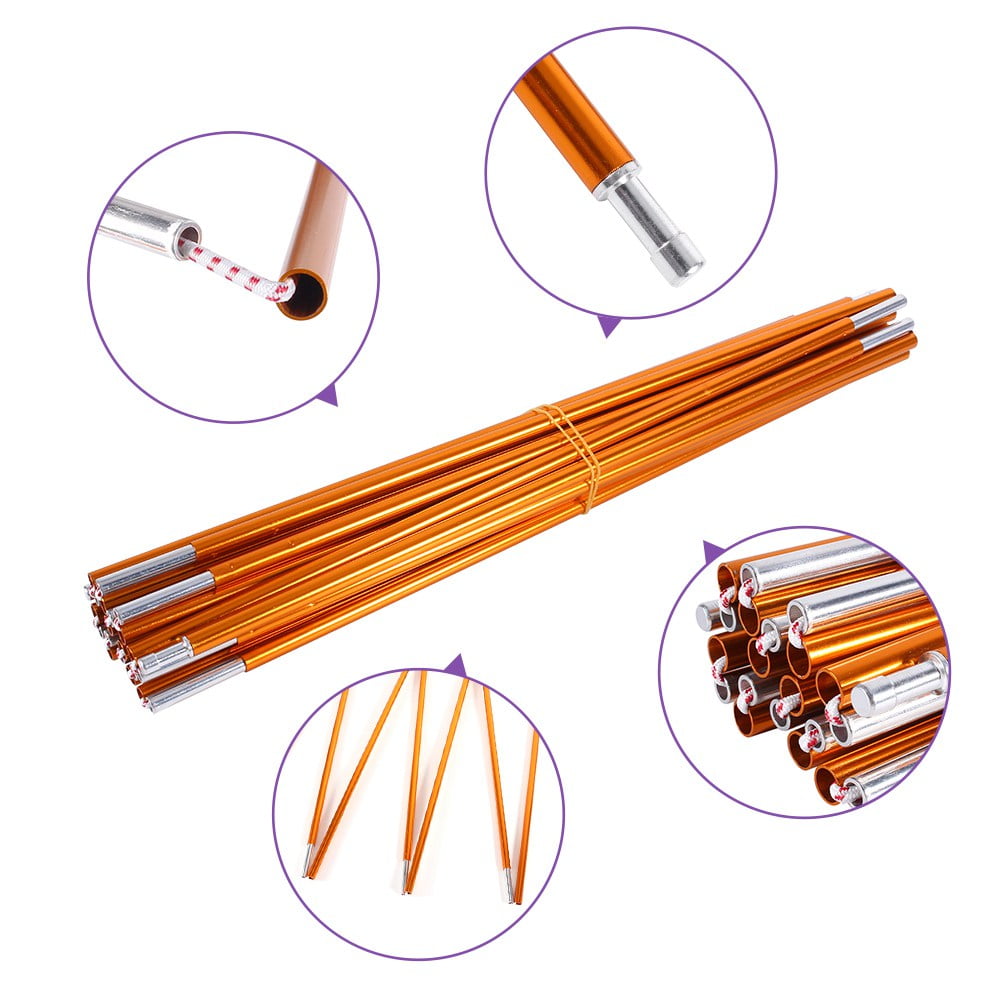 Camping Tent Pole,Aluminium Alloy Tent Pole Support Bar Tent Bar Building Supporting Rod Pole Tent Accessories Kit 2pcs