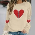 thumbnail image 5 of Craaazy Women's Plus Size Valentines Day Tops Round Neck Love Prints Long Sleeve Sweatshirts Gifts, 5 of 6