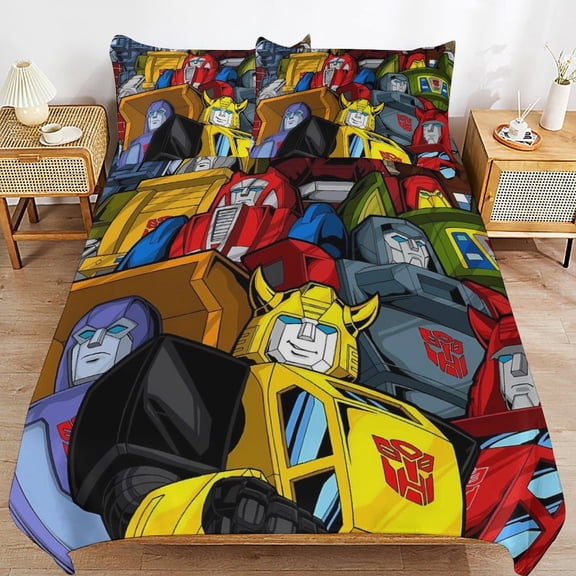 3 Piece Comfortable Bedding Set Transformers Duvet Cover Twin Bed with 2 Pillowcase 102"x90"