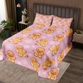 thumbnail image 2 of YST Christmas Gingerbread Queen Bedspread Set,Cute Gingerbread Man Quilt Set,Xmas Snowflake Coverlet Set Girls Christmas Gift Bedspread Sets,Pink Christmas Decoration, 2 of 5