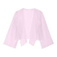 thumbnail image 5 of Jtjvou Plus Size Open Front Lightweight Cropped Cardigan for Women Soft Thin Cardigans 3/4 Sleeve Trendy Casual Loose Breathable Cover Ups Bolero Draped Ruffles Pink XL, 5 of 9