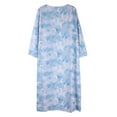 thumbnail image 4 of WBQ Womens Long Nightgowns V-Neck Nightdress Soft Print Nightdress Long Sleeve Nightshirt Full Length House Dress, 4 of 8