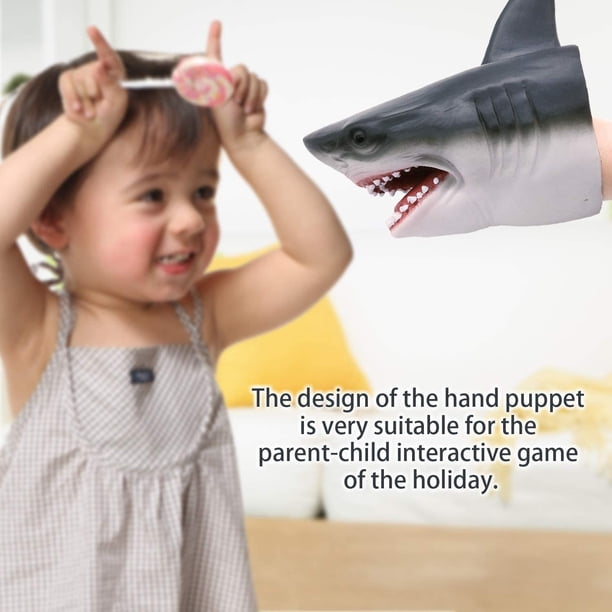 Marionnette de requin - Jouet interactif réaliste en caoutchouc souple, marionnette à main avec tête d'animal pour , design d'entrée de | Jouet de