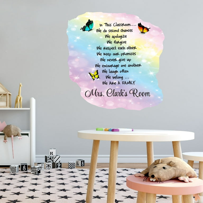 Quotes/Sayings Wall Decals for Classroom - School Teachers Students Rules Homework Sticker Wall Sticker Decal with Easy Installation Instructions Wall