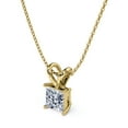 thumbnail image 5 of Certified - 2 Carat Princess Cut Moissanite - Simple Pendant Necklace - 18K Yellow Gold Plating Over Silver, 5 of 5