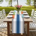 thumbnail image 3 of Lake Blue Grey White Table Runner 120 Inches Long,Farmhouse Ombre Color Modern Cotton Linen Table Runners Dresser Scarves,Decorative Tabletop Scarf Furniture Cover for Home Dinner Party 13"x120", 3 of 8