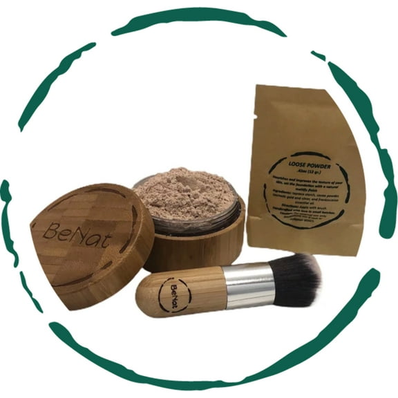 Translucent Loose Powder Set. 3-pack. All-Natural, Eco-Friendly.