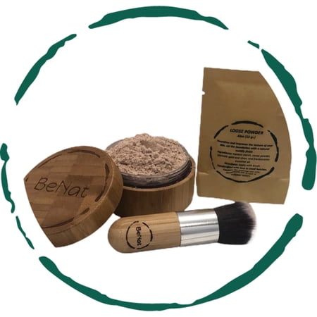 Translucent Loose Powder Set. 3-pack. All-Natural, Eco-Friendly.
