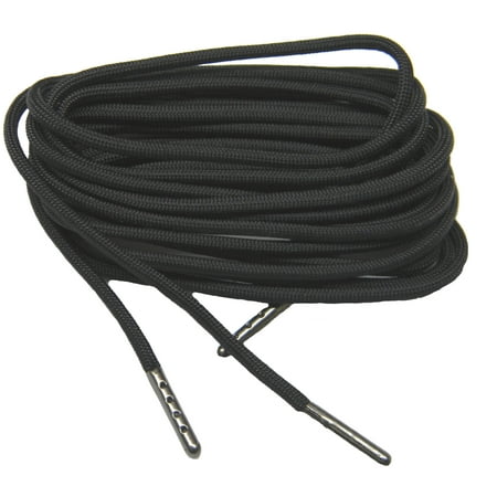

45 Inch 114 cm Black 550 Paracord with Black Steel Tips; 2 Pair pack of the Strongest shoelaces boot laces Available