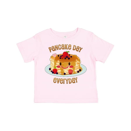

Inktastic Pancake Day Everyday- Smiling Stack of Pancakes Gift Toddler Boy or Toddler Girl T-Shirt
